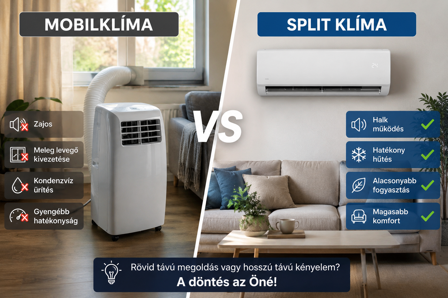 Mobilklíma vagy split klíma? – amikor már elviselhetetlen a meleg